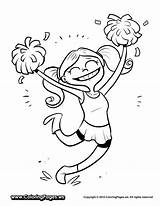 Cheerleader Drawing Coloring Pages Printable Cheerleading Kids Cheer Clipart Line Library Choose Board Tumbling Clip sketch template