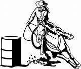 Barrel Racing Horse Clip Clipart Racer Drawing Decals Cliparts Silhouette Decal Vinyl Barrels Race Rodeo Cut Girl Library Line Jumping sketch template