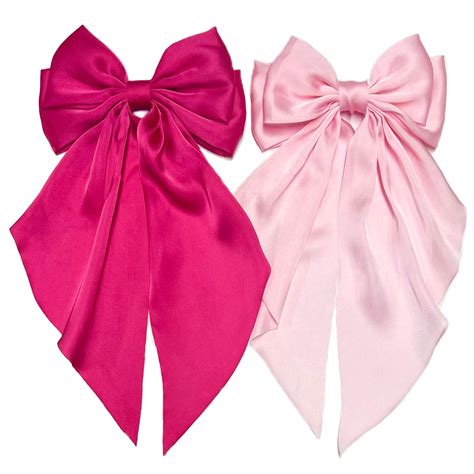 Pink Hair Bows For Women Girls Hair Ribbon Bow Hair Clips