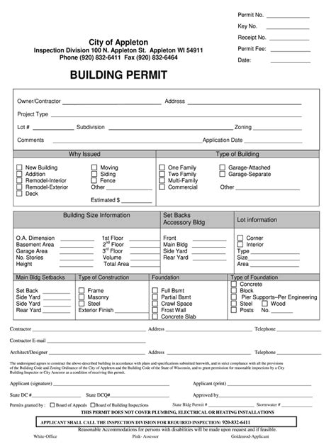 city  appleton building codes fill  printable fillable