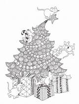 Christmas Zentangle Coloring Pages Doodles Boer Mariska Den Made Cc Xmas Drawings Patterns sketch template