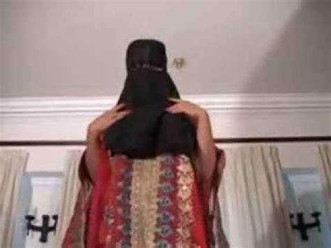 lady sharimara raj black veil red robe black heels youtube hijab niqab burka