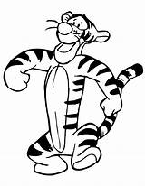 Tigger Coloring Pages Color Tiger Print Funny Sketch Colouring Printable Line Book Disney Drawing Clipart Kids Cartoon Sheets Cartoonbucket Online sketch template