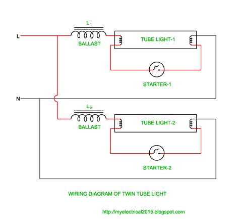 twin tube fluorescent light wiring diagram