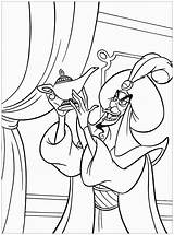 Aladdin Coloring Jafar Jasmine Kids Pages Disney Printable Simple Genie Children Evil sketch template