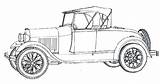 Car Coloring Ford Model Old Classic Pages Netart sketch template
