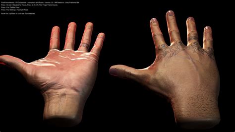 3d model male hand vr ar low poly rigged animated cgtrader