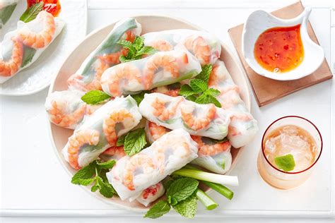 vietnamese prawn  mint rice paper rolls recipe cart