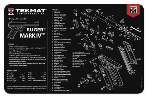 tekmat tekrrugermk original cleaning mat ruger mark iv parts diagram    helacious