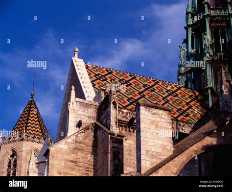 burgundian glazed roof tiles  cathedral st benigne dijon burgundy