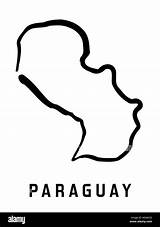 Paraguay Map Simplified sketch template