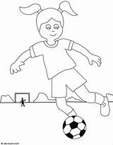 Soccer Coloring Girl Pages Kids Clipart Color Football Player Playing Play Drawing Print Printable Boys Getdrawings Getcolorings Colorings Clip Juventus sketch template