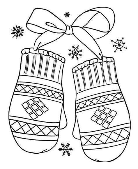 lovely winter mittens gift coloring page  print