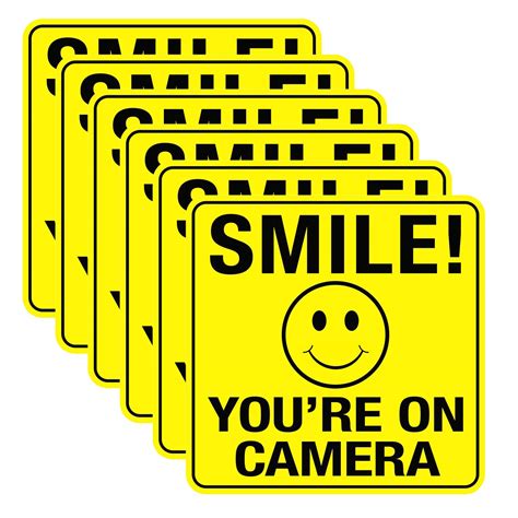 pack smile youre  camera sign stickers    vinyl decals