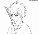 Coloring Pages Bleach Ichigo Anime Printable Color Manga Popular Print Related Posts sketch template