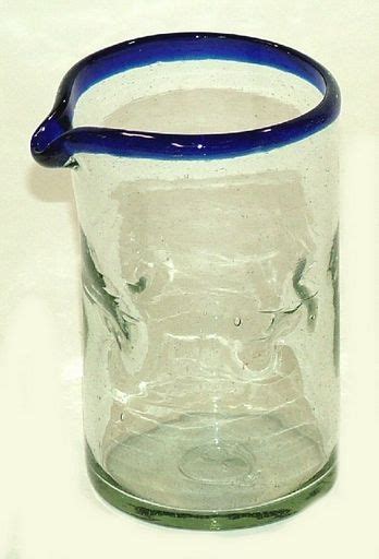 Mexican Glassware Handmade Bubble Glass Pitcher
