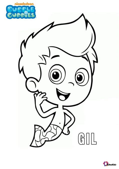 printable bubble guppies character gil coloring pages