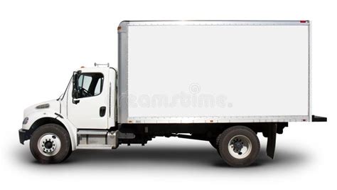 white delivery truck side view stock image image