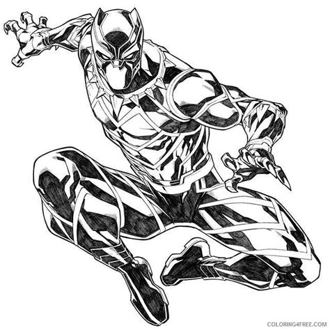 black panther coloring pages superheroes printable  coloringfree