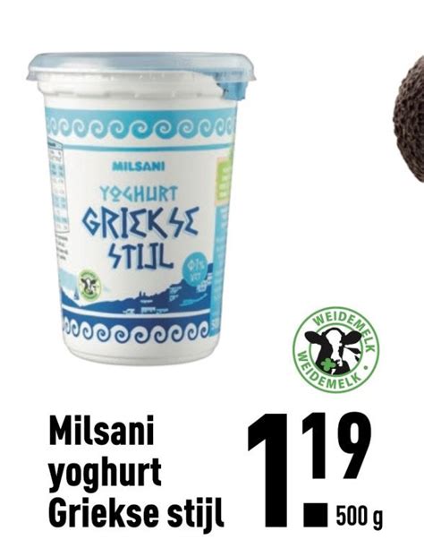 milsani yoghurt griekse stijl aanbieding bij aldi
