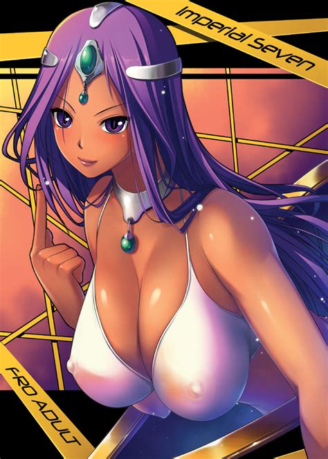 Breasts Long Hair Nipples Tagme Purple Hair Purple Eyes