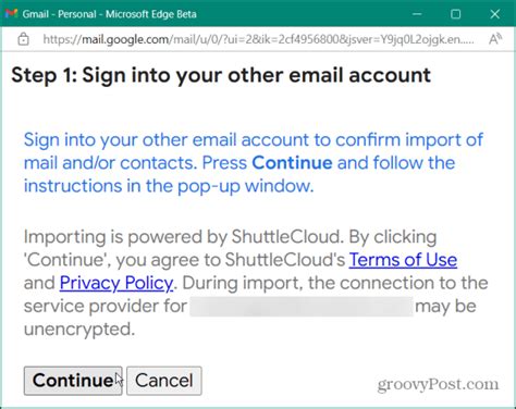 import outlook email  gmail