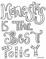 Coloring Honesty Pages Printable Quotes Quote Doodle Honest Worksheets Kids Franklin Benjamin Year Education Alley Color Skills Truth Printables Olds sketch template