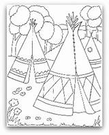 Coloring Teepee Tipi Wigwam Tent Indian American Make Pages Printable Template Wigwams Fun Tepee Indians Stuff Do Kids Color Native sketch template