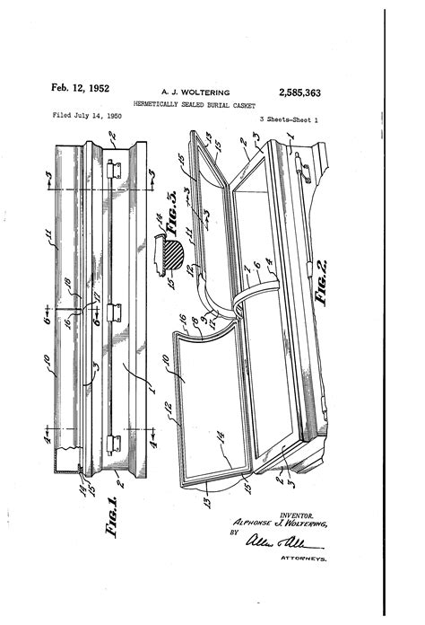 patent  hermetically sealed burial casket google patents