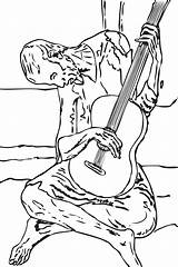 Picasso Pablo Coloring Colorear Colorare Quadri Guitarrista Ciego Disegni Famosi Viejo Supercoloring Pittori Guitarist Obras Giochiecolori Guernica Gitarzysta Stary Guitarra sketch template