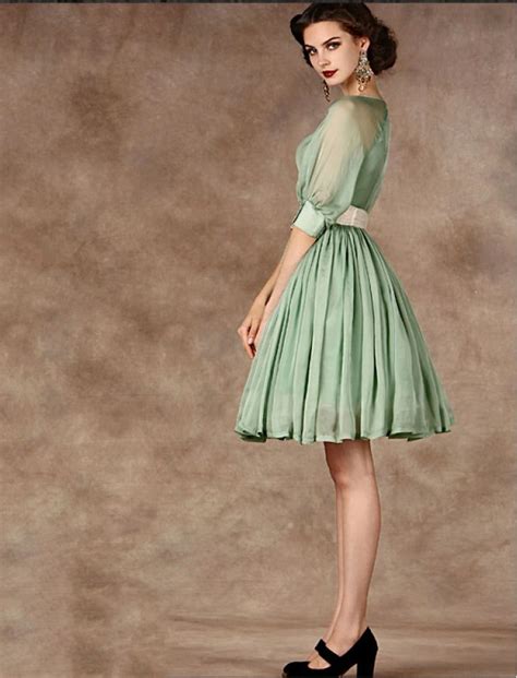 1950s retro style elegant swing dress retro fashion fashion swing dress