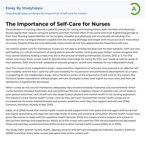 importance   care  nurses essay  studyhippocom