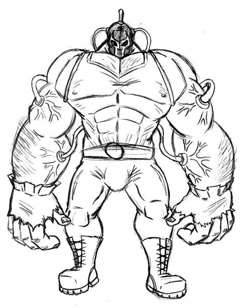 big strong arm  bane batman coloring pages  place  color