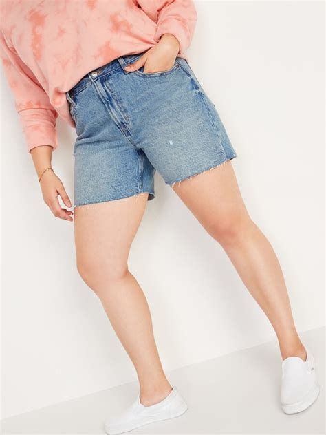 old navy high waisted slouchy cut off jean shorts for women 5 inch