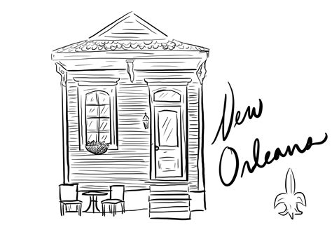 orleans house  printable coloring page nola etsy