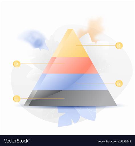 infographic pyramid chart diagram template vector image