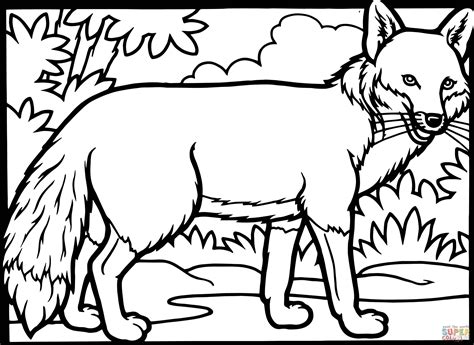 printable coloring page fox clip art library