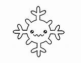 Kawaii Snowflake Coloring Coloringcrew sketch template