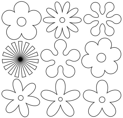 shape coloring pages flower template flower coloring pages images