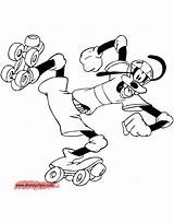 Goofy Coloring Skating Roller Pages Disney Disneyclips Rollerskating Funstuff sketch template