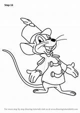 Dumbo Mouse Timothy Drawing Draw Step Tutorials Drawingtutorials101 Cartoon sketch template