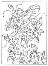 Coloring Pages Fairies Angel Fairy Adult Colouring Printable Print Books Color Book Fantasy sketch template