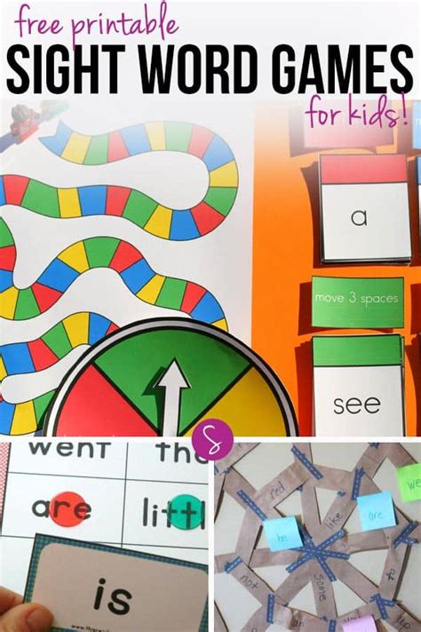 printable sight word games    child learn  read