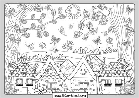 coloring page landscape kidsworksheetfun