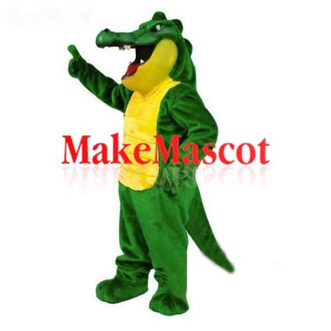 crocodile mascot green and yellow crocodile costume mascot costume in