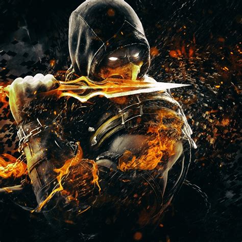 2932x2932 scorpion mortal kombat video game ipad pro retina display hd