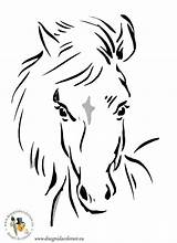Cavalli Cavallo Testa Colorare Sagoma sketch template