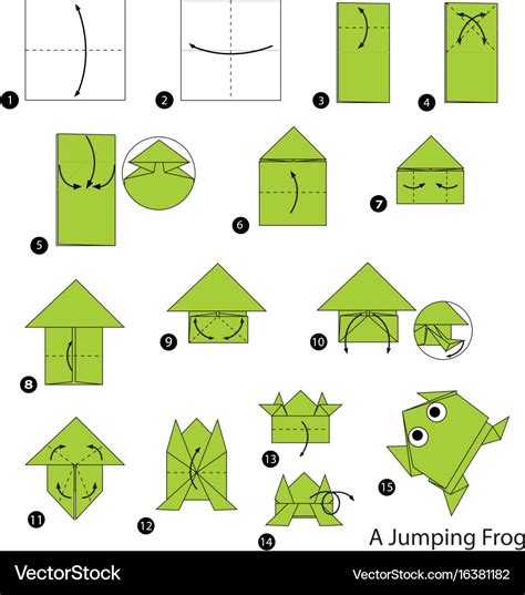 origami  jumping frog royalty  vector image
