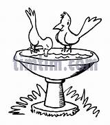 Bird Bath Drawing Birds Fountain Getdrawings Water Clipartmag sketch template