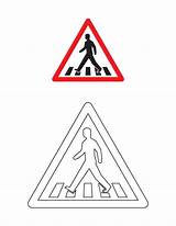 Coloring Road Sign Signs Traffic Crossing Pedestrian Colouring Pages Safety Clipart Kids Cliparts Board Crosswalk Printable Trafik Library Choose Favorites sketch template